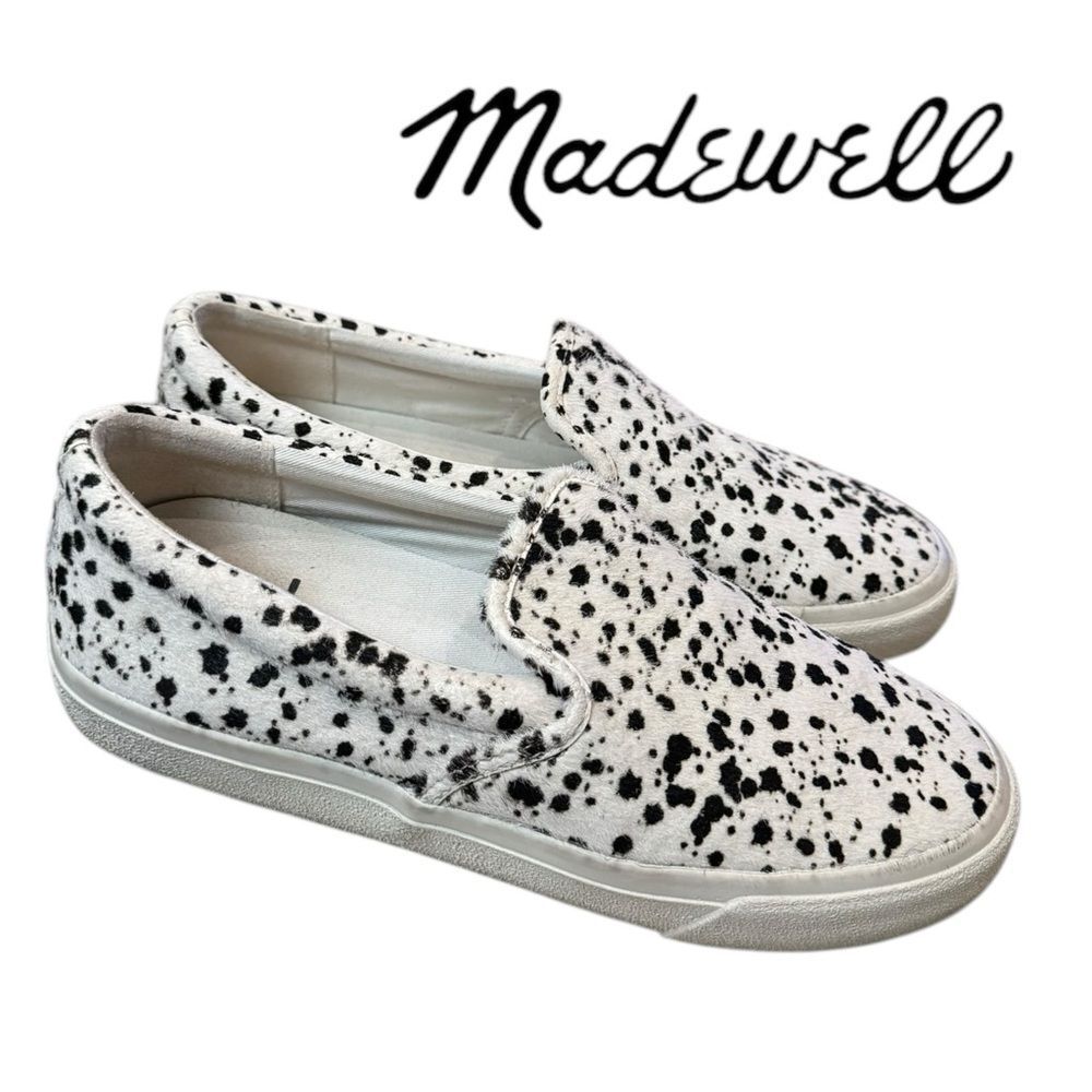 Madewell Sidewalk Women's Spatter Painted Calf Hair Slip-on Sneakers 9.5 - Picture 2 of 7
